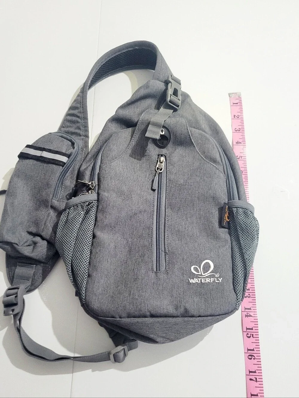 Waterfly Sling Backpack Crossbody Chest Bag Gray Travel Hiking Daypack Unisex